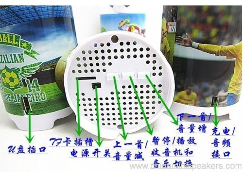 Football candle shape speaker with tf card usb support 4 Football Candle Shape Speaker with TF Card USB Support