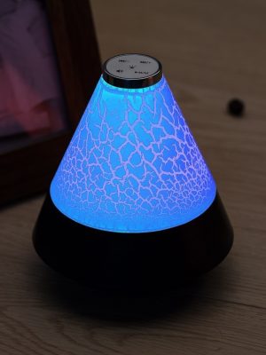 ရောင်စုံ mini ကိုဖန်တီးမှုအက်ကွဲအလင်းကန်တော့ချွန်ညဥ့်ဆီမီးခွက်ဘလူးတုသ်စပီကာ - ပုံ 5