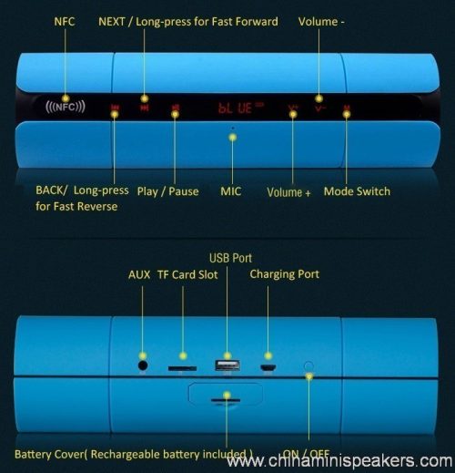 Bluetooth Wireless Speaker with NFC Function/LED Shining and FM Radio