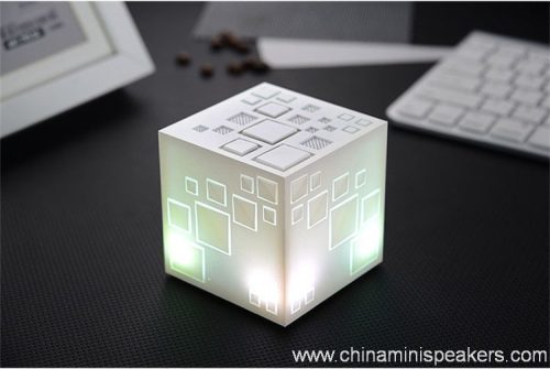 Led light cube wireless portable Bluetooth Speaker with TF Card FM Radio 6 LED Light Cube Wireless Portable Bluetooth Speaker with TF Card FM Radio