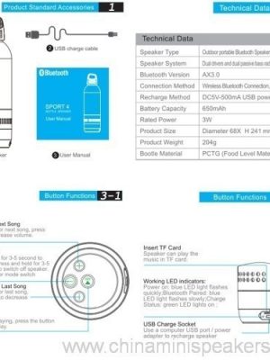 Sport Bottle wireless bluetooth music speaker with FM Radio - Image 3