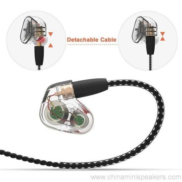 Mini transparent detachable cable sport earphones 6