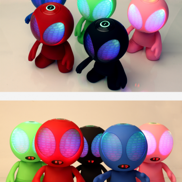 Wireless 1200mAh led bulb Robot shape usb speaker 2