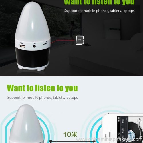 LED Bulb Bluetooth Speaker for Play Music, Phone Calls, Nightstand