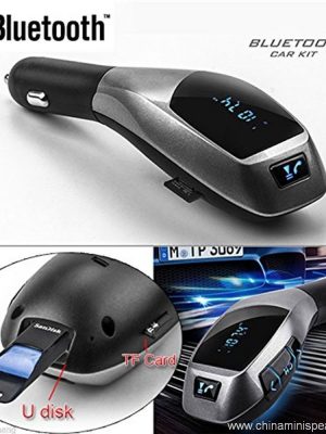 Bluetooth მანქანის ნაკრები სტერეო ტელეფონის ტელეფონი + TF ბარათის MP3 პლეერი + FM გადამცემი USB მანქანის სპიკერი - Image 3