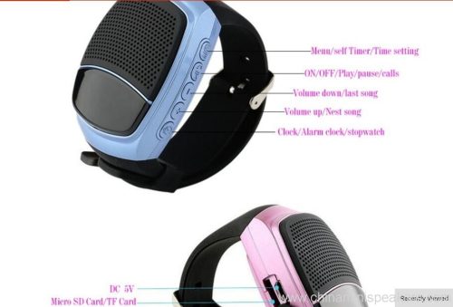Portable Built-in Bluetooth Speaker Watch with Radio